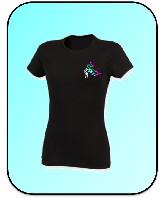Butterfly Design Black T-Shirt